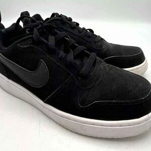 Nike Court Borough Low Top Lace Up Suede Sneakers Tennis Shoes Black W8  / M6.5